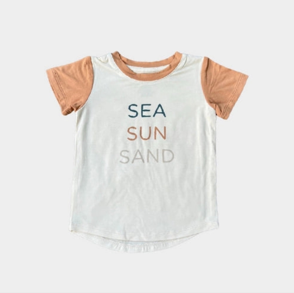Babysprouts Bamboo Colorblock Tee in Sea Sun Sand